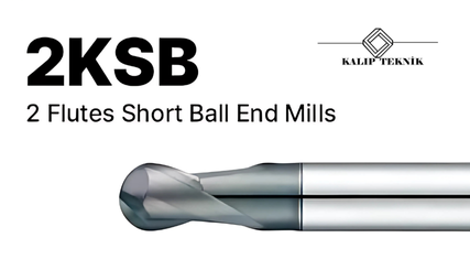 2 Ağızlı Kısa Küre Karbür Freze (2KSB Serisi - Plastik/Bakır)